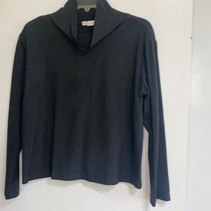 North Star Base Dark Grey Mock Turtleneck Blouse